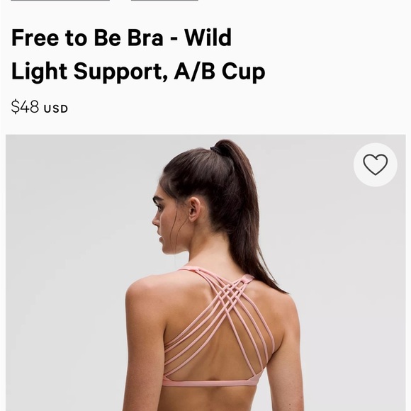 NWT Lululemon Sports Bra - “Free to Be Bra - Wild” Size 4 - Picture 2 of 6
